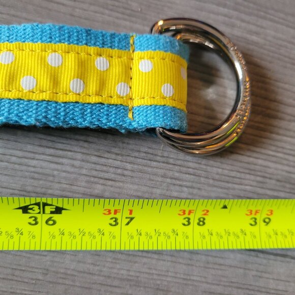 Tommy Hilfiger Polka Dot Blue & Yellow D-Ring Belt - Picture 5 of 5